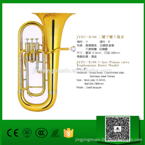 JYEU-E108 entry model 3 key piston valve Euphonium